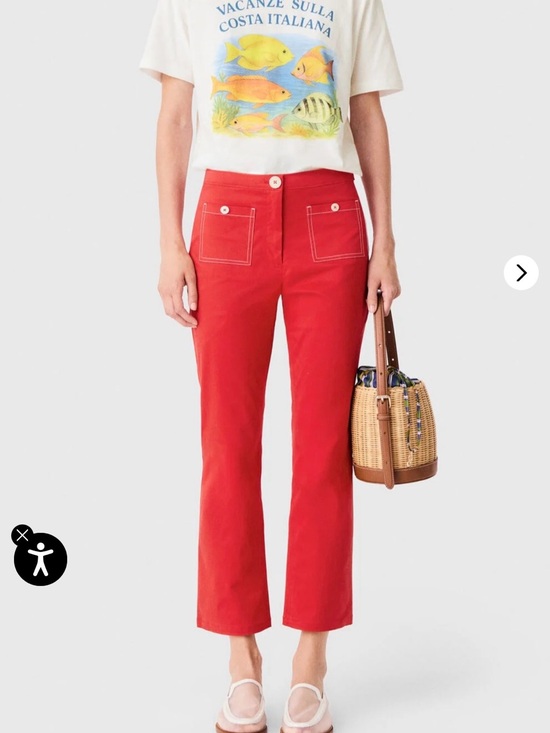 Maje Pants - NWT Maje x Blanca Miró Red Cotton Capri Trousers